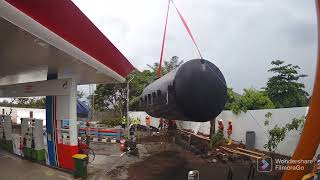 Timelapse pemasangan 2 tangki pendam pom bensin Narmada Lombok Barat 15 april 2022