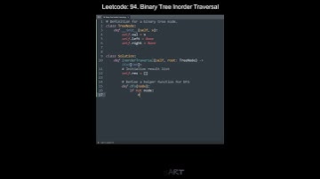 Leetcode 94. Binary Tree Inorder Traversal in Python | Python Leetcode | Python Coding Tutorial