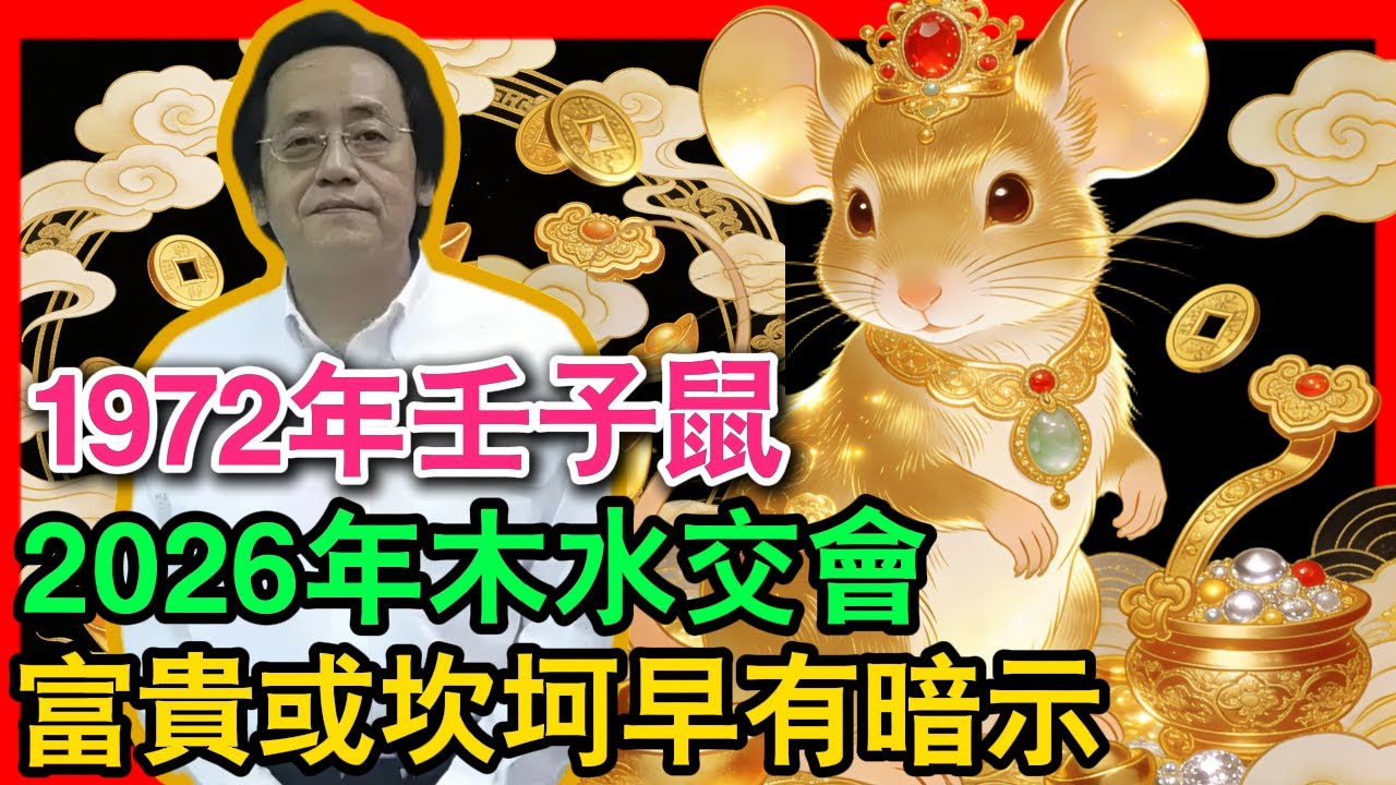 壬子鼠1972年晚年命運！2026年木水交會「桑柘木＋天河水」，54歲後走向哪一邊？富貴或坎坷早有暗示！    #生肖鼠 #屬鼠人 #1972年 #2026年運勢 #2026年運勢