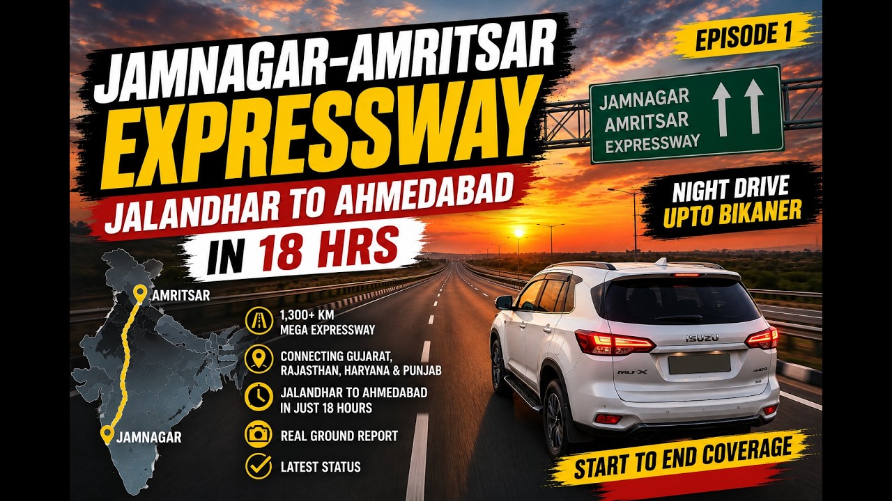 Thumbnail for Jamnagar–Amritsar Expressway | Jalandhar to Ahmedabad in Just 18 Hours | Night Drive up to Bikaner