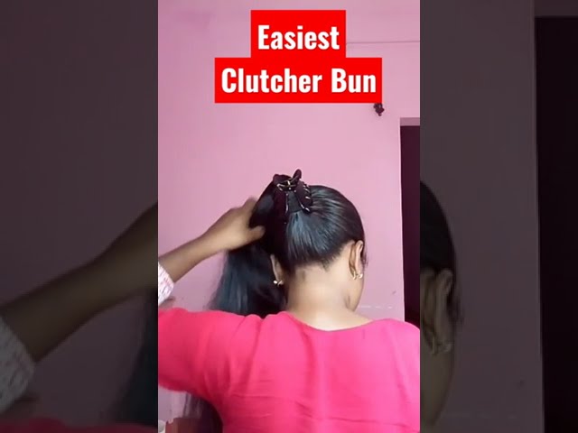 Easiest Clutcher Bun For Girls/ladies #shorts#short #shortvideo #hairstyle #bun