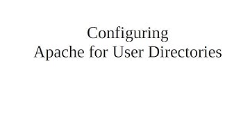 Configuring Apache for User Directories