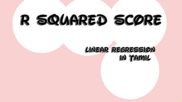 machine learning in tamil தமிழ் - Linear Regression - Part 4 -  R Squared - R2 metric - #mlintamil