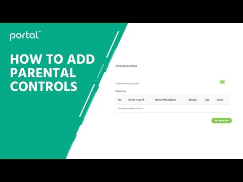 How to Add Parental Controls using the Portal web interface