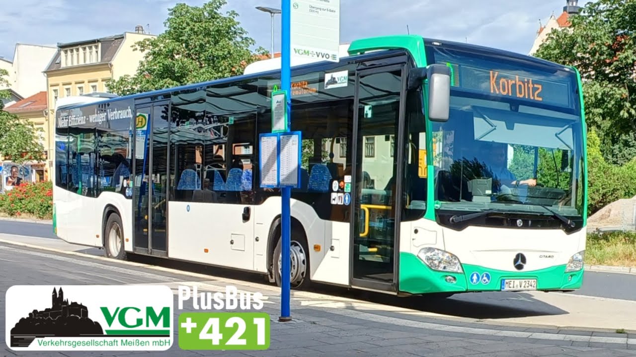 VGM | Mitfahrt PlusBus 421: Weinböhla Hp - Meißen Busbhf. | MB C2 Ü E6 Hybrid