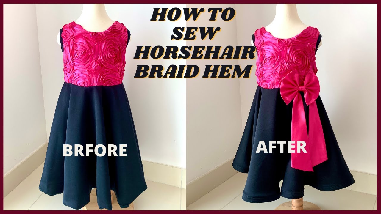 HEMMING YOUR DRESS WITH HORSEHAIR BRAID  DIY HOW TO SEW HORSEHAIR  FINISHING #helloangel.design 