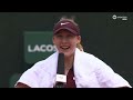 Mirra Andreeva reacts after beating Daria Kasatkina to reach the French Open quarter-finals 👏