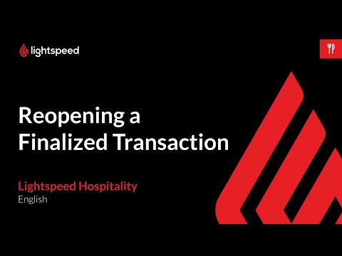 Reopening a Finalized Transaction