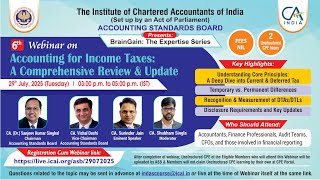 Full Webinar on “Accounting for Income Taxes: A Comprehensive Review & Update” News