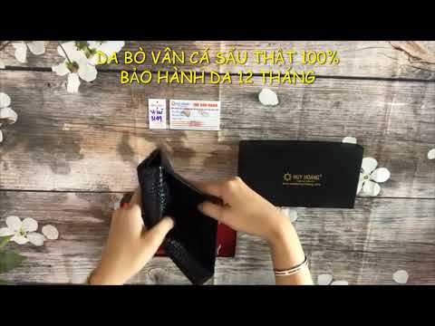 Video Ví/Bóp nữ da bò Huy Hoàng vân cá sấu nhỏ 3 gấp màu đen... - youtube