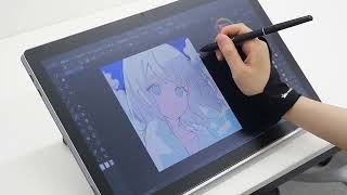 【10倍速】PC一体型液タブ「Kamvas Studio 16」でプロのイラストレーターさんにお絵描きしてもらう様子