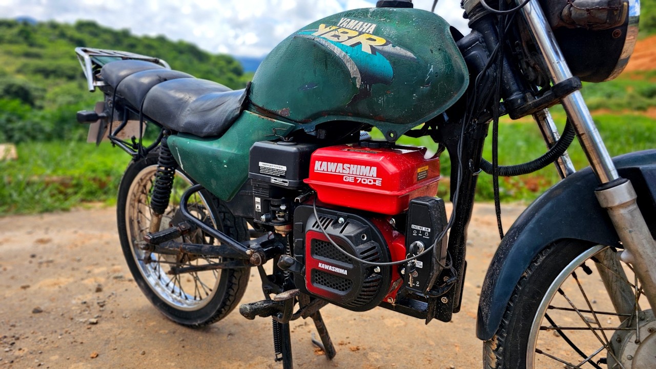 МОТОЦИКЛ со СТАЦИОНАРНЫМ двигателем