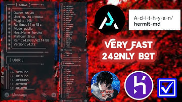 ♥How to  A-d-i-t-h-y-a-n/hermit-MD On  heroku💝 || Very Fast Bot🔥 || 24×7 online bot✅