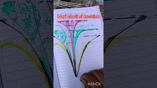 Easy and beautiful thread painting 😍 String pull technique 😱 How to paint using theard#shorts