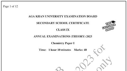 AKUEB 9th Class Chemistry Paper 1 2023 | Complete Solution & Exam Preparation Tips