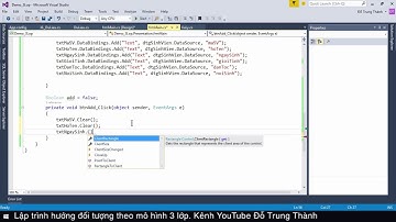 Lập trình hướng đối tượng theo mô hình 3 lớp: Bài 5. Xây dựng lớp Presentation (tiếp theo)