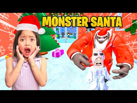LEIKA DIKURUNG MONSTER MENGERIKAN SAAT NATAL 😱😨 MONSTERNYA NGERI BANGET [ROBLOX INDONESIA]