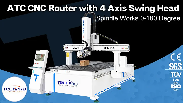 TechPro 4 Axis ATC CNC Router Machine (wood panel machining + 3D wood block machining show)TPM1530E