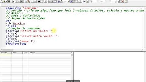 Algoritmo soma VisuAlg