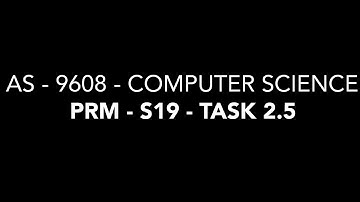 AS Pre-Release Material May/June 2019 - TASK 2.5 - Solution