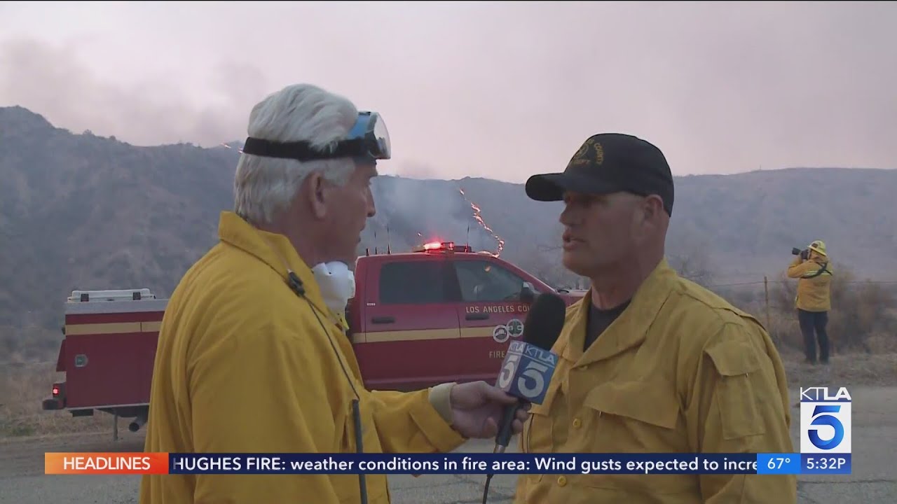 Fire officials speak to KTLA as Hughes Fire grows to over 9,400 acres ...