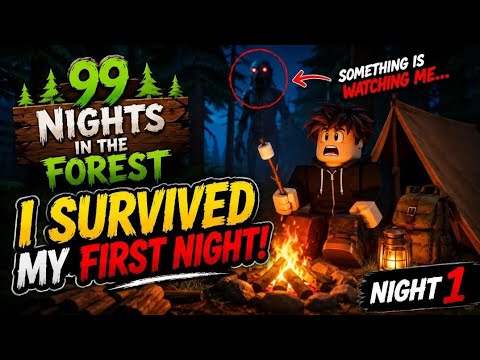 I SURVIVED My FIRST NIGHT in 99 Night in the Forest! 😱🌲 | Roblox Part-1 || #roblox #robloxedit