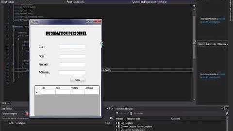Remplissage et affichage dans le DataGridview  simple exercice pratique Windows forme C Sharp
