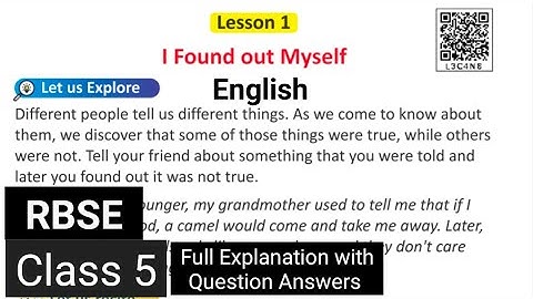 Rbse class 5 English lesson 1 I found out myself full explanation in Hindi with question and answers