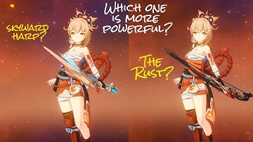 Comparing R1 Skyward Harp vs R3 The Rust on Yoimiya!