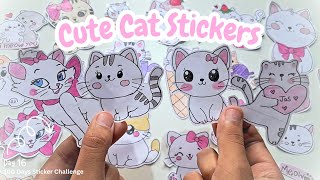 Day 16 | 🐱🎀 Cute Cat Stickers | How to make stickers screenshot 1