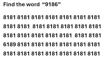 Speed Test: Can You Find Word "9186"Before Time Runs Out?