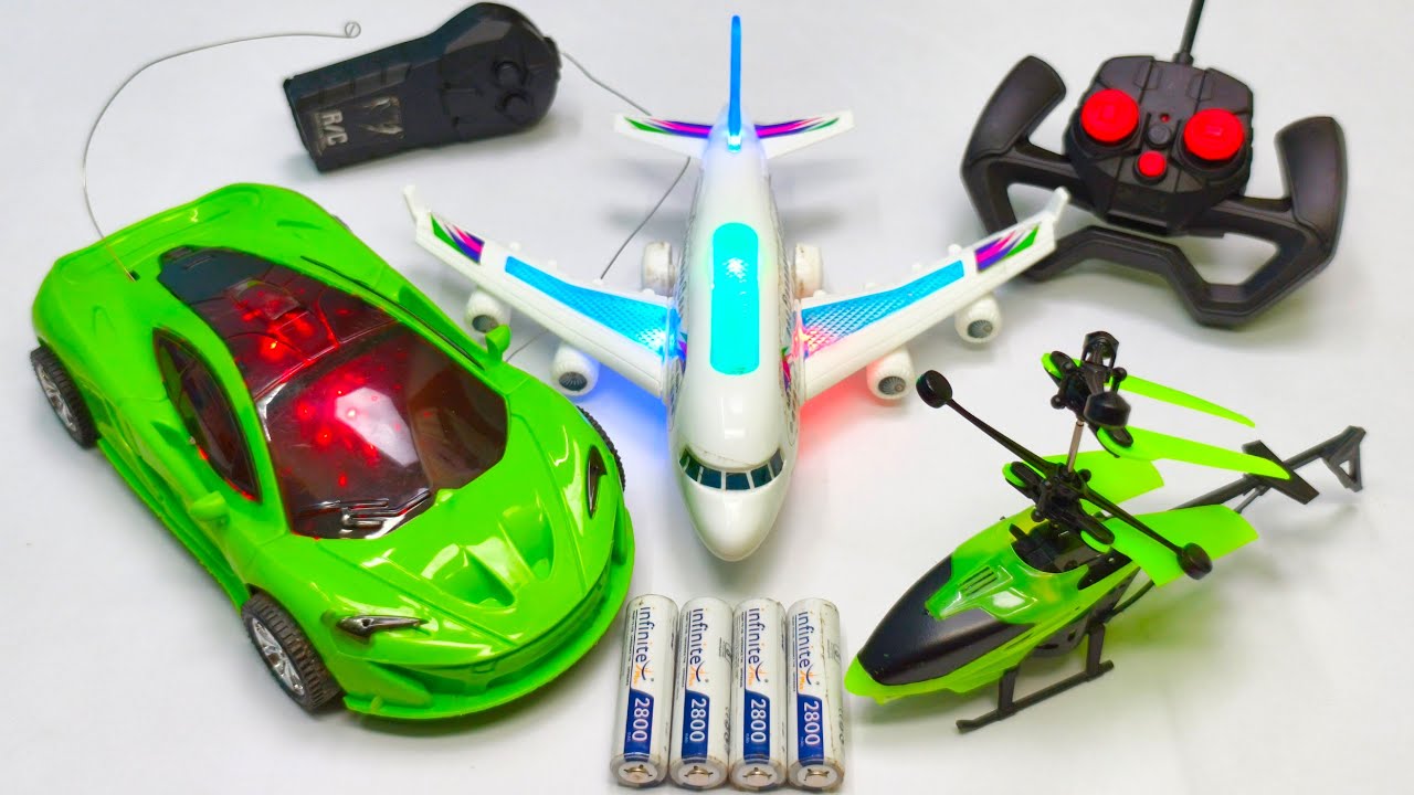 Radio control airplane a380 and remote control racing rc car unboxing ...