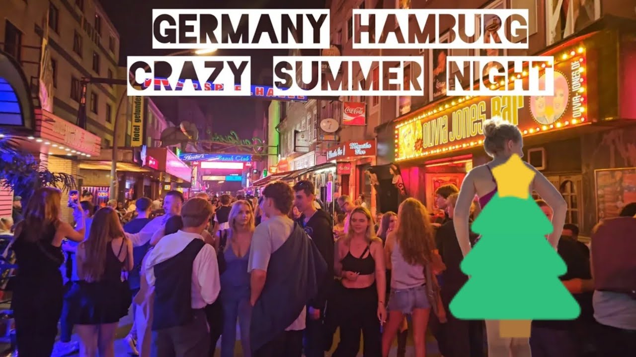 How is Germany now? 🔥🔥 Summer Night life Club street in Hamburg with beautiful girls 😘 4k 60FPS