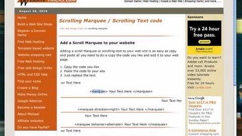 How to add scrolling text to your website with a simple scroll marquee code.