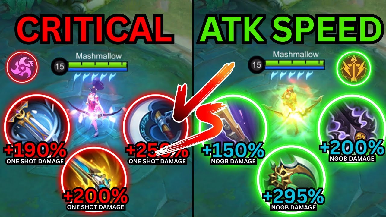 MIYA CRITICAL BUILD VS MIYA ATTACK SPEED BUILD ~ MLBB