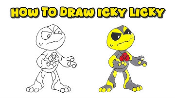 How to Draw Icky Licky from Poppy Playtime – Nightmare Critters Drawing