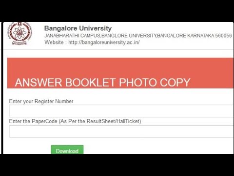 how to download exam answersheet in Bangalore University of UG and PG|how to get photocopy in online