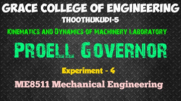 GRACE COE | MECH| ME8511 | KINEMATICS AND DYNAMICS OF MACHINERY LAB | EXPERIMENT -4 |PROELL GOVERNOR