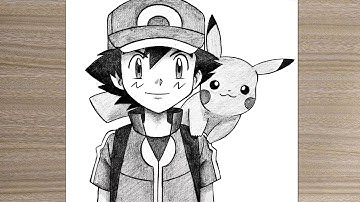 How to Draw Ash and Pikachu | Easy Pokémon Drawing Tutorial Step by Step