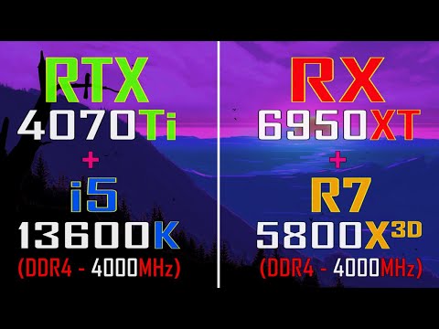 RTX 4070Ti + i5 13600K (DDR4) vs RX 6950XT + R7 5800X3D (DDR4) || PC GAMES TEST ||