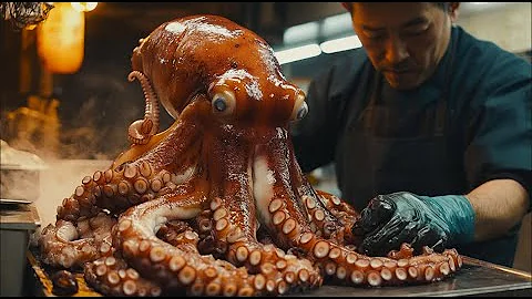 How Japanese People Harvest and Process Thousands of Giant Octopus   Processing Factory