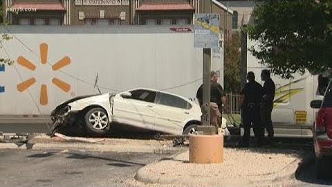 Car plows into west side bus stop