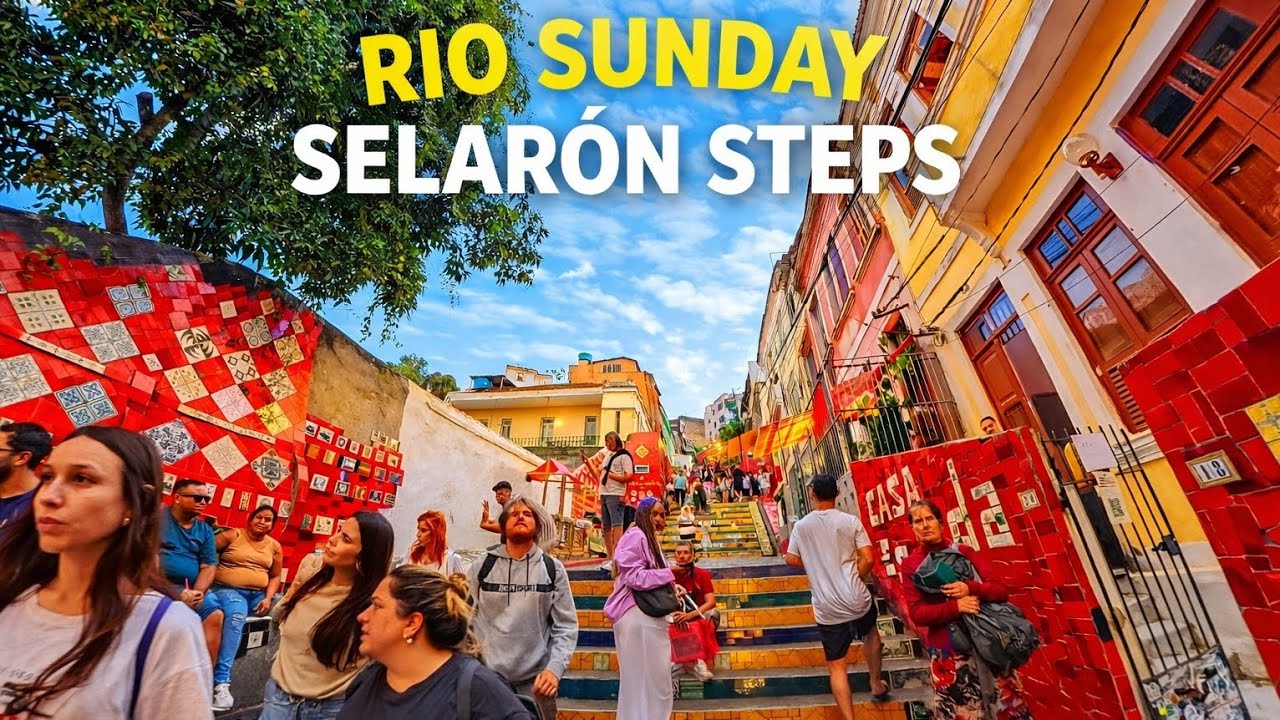 Rio de Janeiro Sunday Walk: Gloria Market to Selarón Steps POV