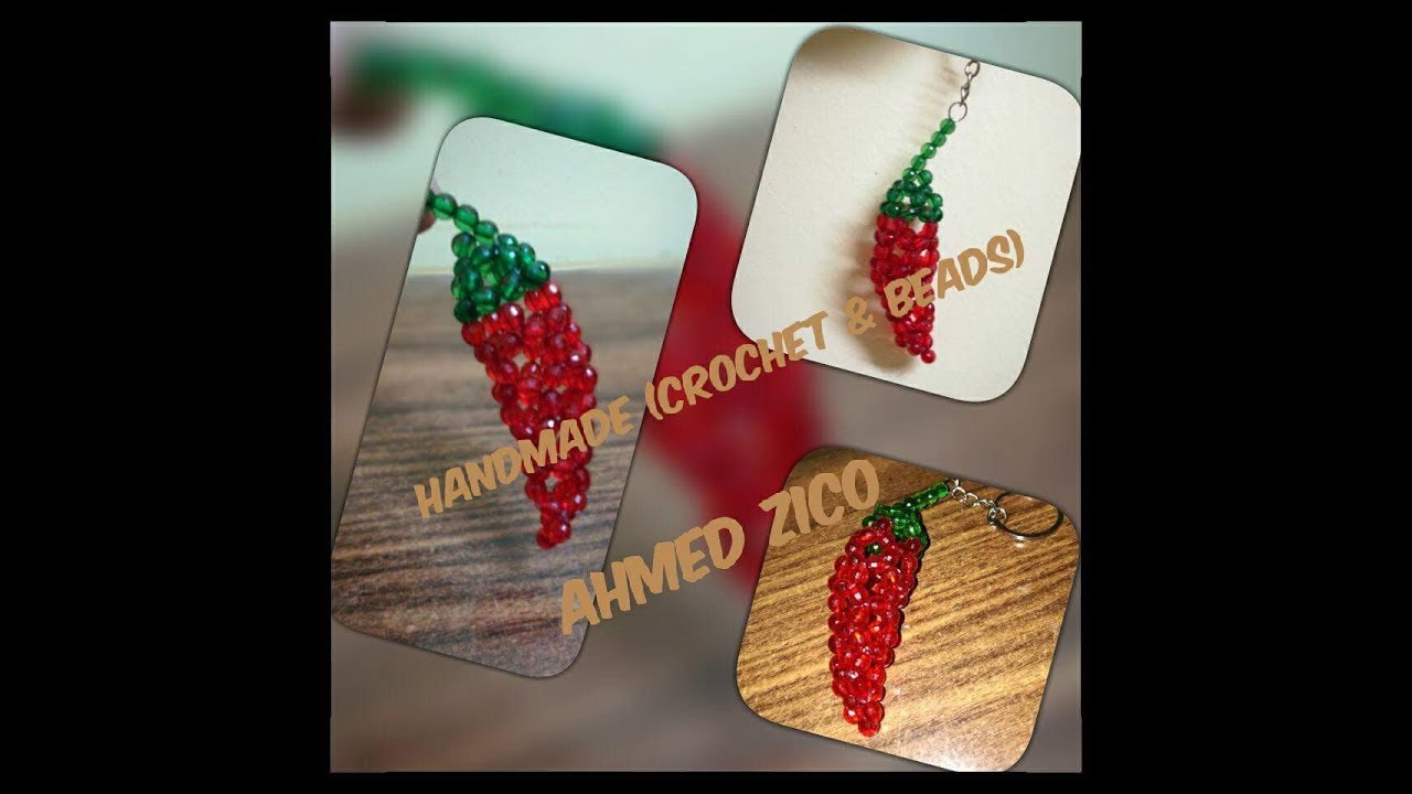 طريقة عمل قرن فلفل بالخرز  how to make beaded pepper