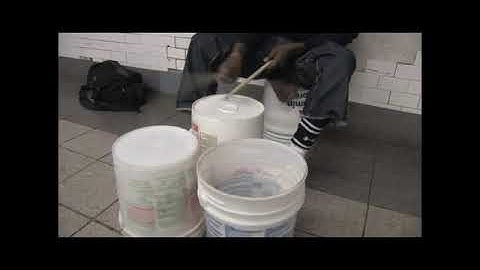 Playing a Latin Drum Beat on Buckets