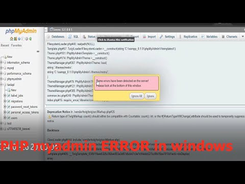 How to fix some error have been detected on the server - phpmyadmin