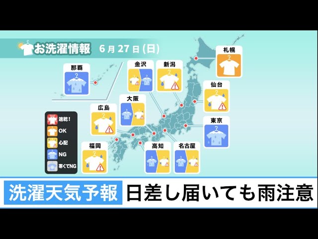 洗濯天気予報 日差し届いても雨注意 Youtube