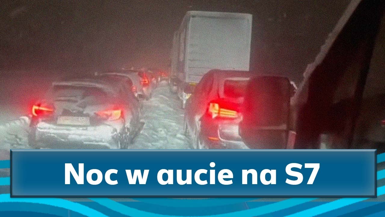 Śnieżny paraliż na trasie S7. Kierowcy spędzili noc w autach