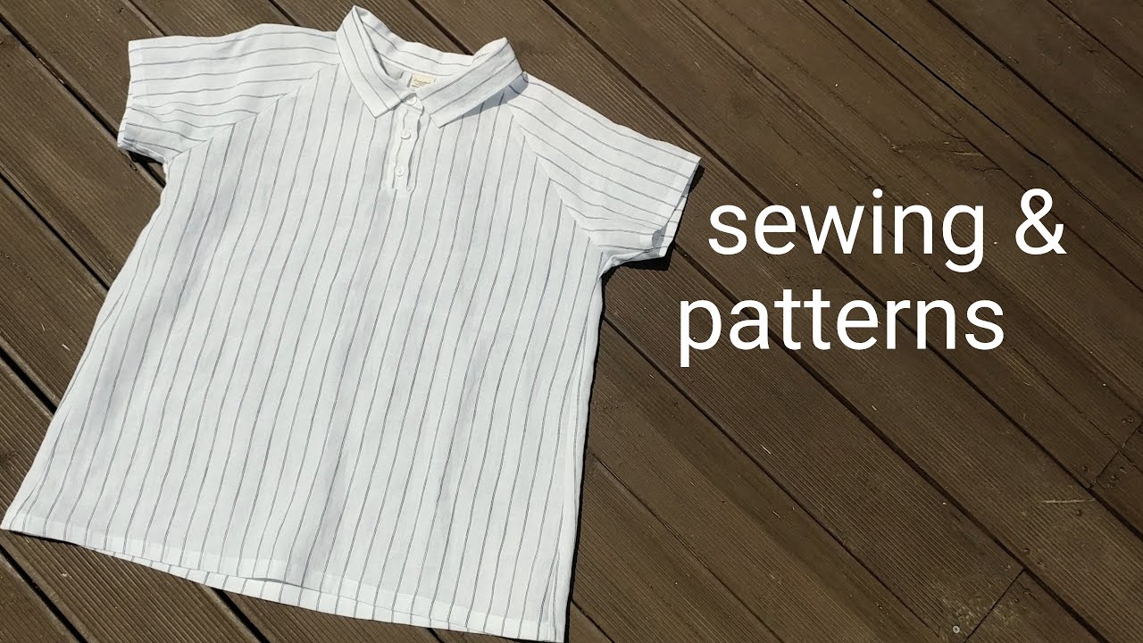 mb060 (무료 옷 패턴 첨부) 린넨 반팔 남방 옷만들기 / 미싱 배우기 재봉틀 기초 재봉 사용법 봉제 초보 과정 방법 의상 강의 영상 sewing diy