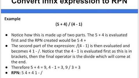 RPN   Evaluating infix expressions